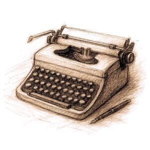 sketch of manuel typewriter